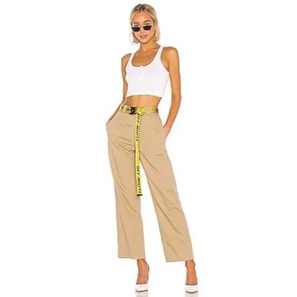 RE/DONE IDGAF High Rise Trouser in Khaki Revolve Made in USA Wide Leg Size 25 - Image 16