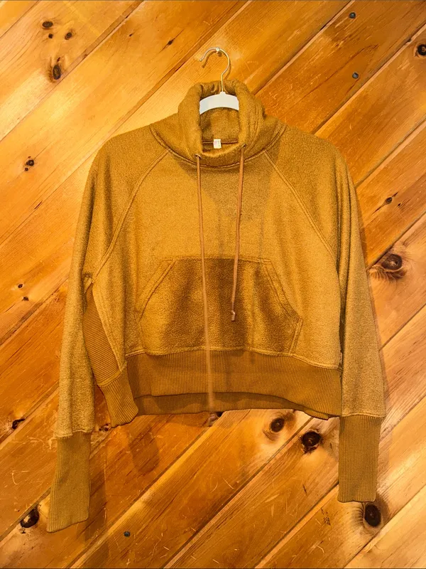 Free People Movement Westlake Funnel Neck Crop Fleece Sweatshirt in copper - Image 2
