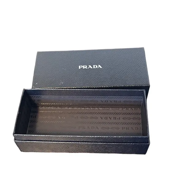 Prada Sunglasses Case w/ Box Authentic Hard Shell Eyewear Case Black Designer - Image 2