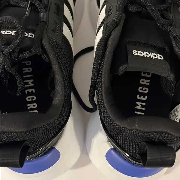 Adidas Black and White Shoes with Blue and Red Details - Image 6