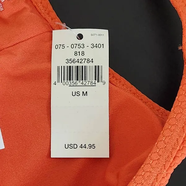 Aerie Orange Cropped Bikini Top NWT Size Medium Orange Textured Swim Top - Image 9