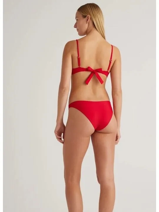 New Quince Italian Scoop Neck Bikini Top Cherry Red Size XL - Image 2