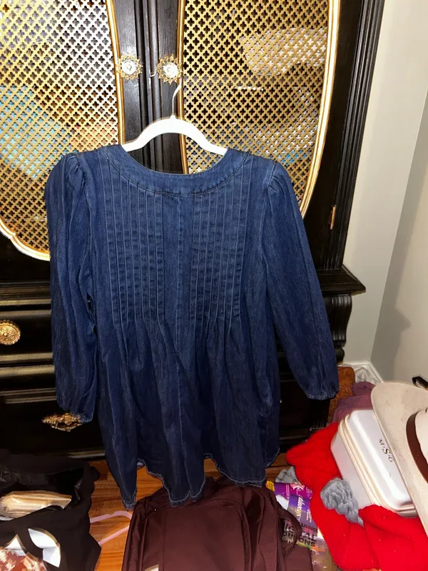 Long sleeve boutique denim romper Blue - Image 2