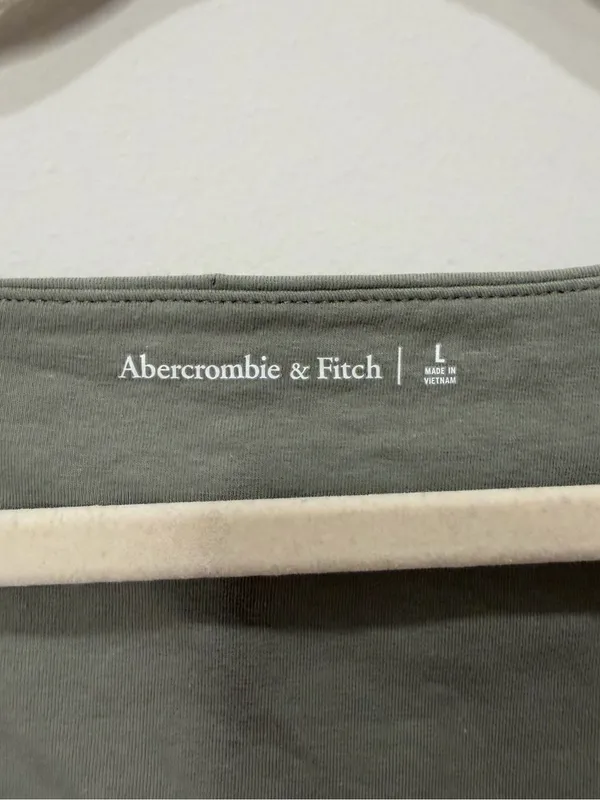 Abercrombie & Fitch Sage Green Square Neck Short Sleeve Bodysuit Size Large - Image 2