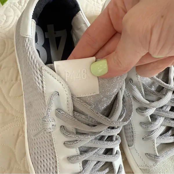 P448 Thea Low Top Sneakers in Stardust Sz EU 41 / 10.5 - Image 4