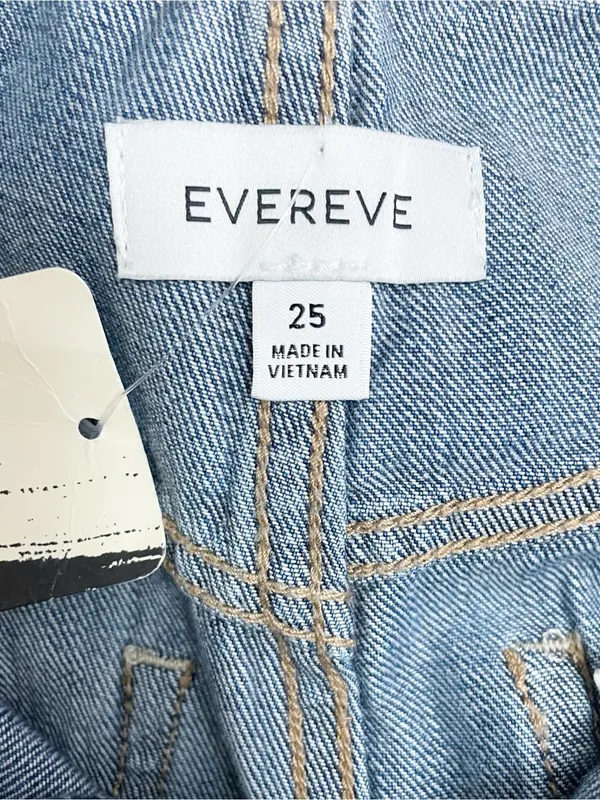 NWT EVEREVE Ever Slouchy Jeans Size 25 Dark Rinse High Rise Wide Leg Side Slit - Image 14