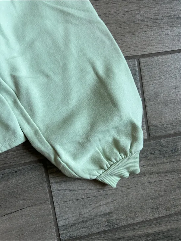 Cropped Crewneck Sweatshirt in Mint Green - Image 5