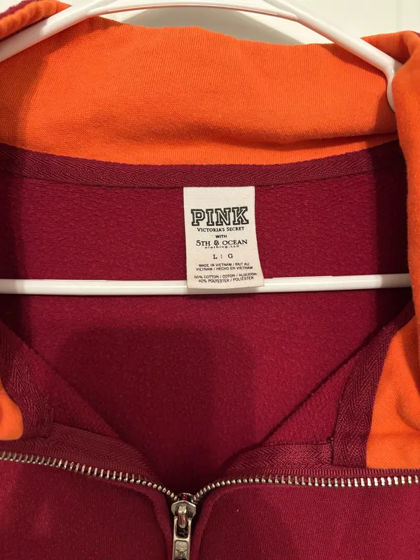 Pink Victoria’s Secret Virginia Tech Quarter Zip - Image 2