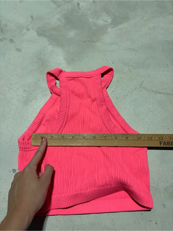 Aerie Hot Pink Ribbed tank Crop Top medium - Image 7