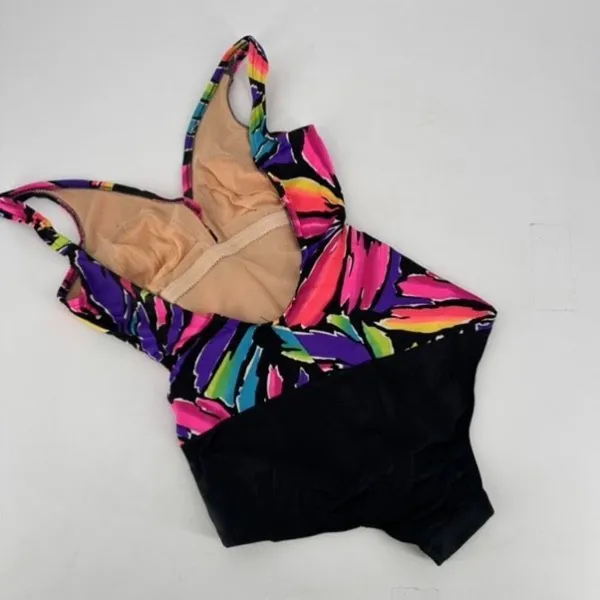 Vintage Catalina 1960s/70s Floral Swimsuit Size 10 Made in USA Neon Abstract‎ - Image 7