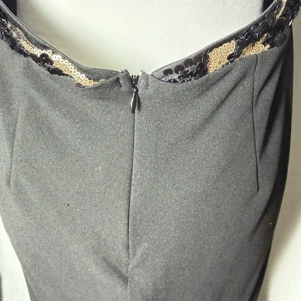 Lulus Gilded Glory Gold and Black Sequin Open Back Maxi Gown Women's size XL - Image 7