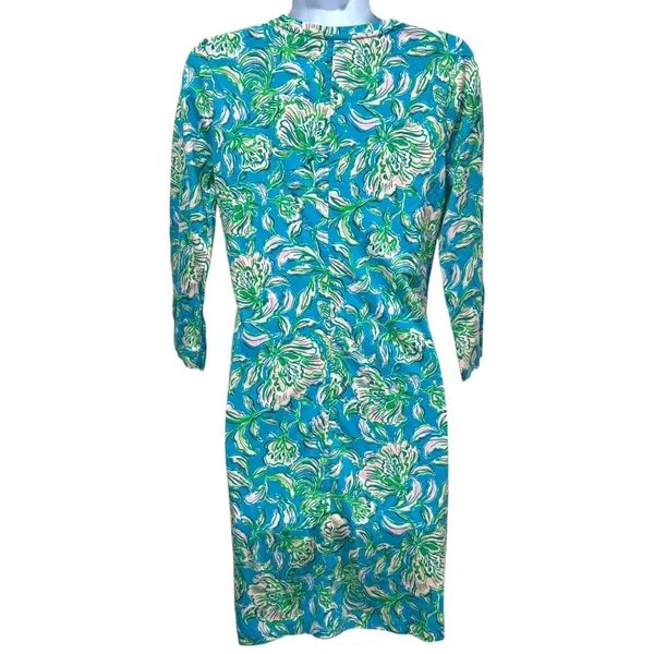 Lilly Pulitzer Tessa Dress‎ 3/4 Sleeve Resort Travel Coastal Vacation XXS - Image 5