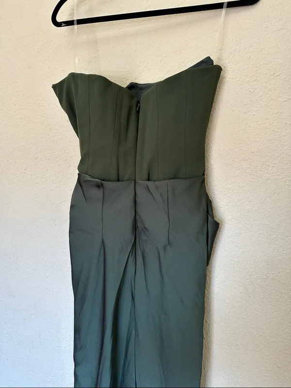HOUSE OF CB Persephone Olive Green Strapless Corset Maxi/Size S- cup A-C NWOT - Image 9