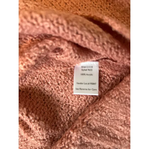 National Pink Knit Button Front Cardigan‎ Sweater Women's 1X Textured - Image 4