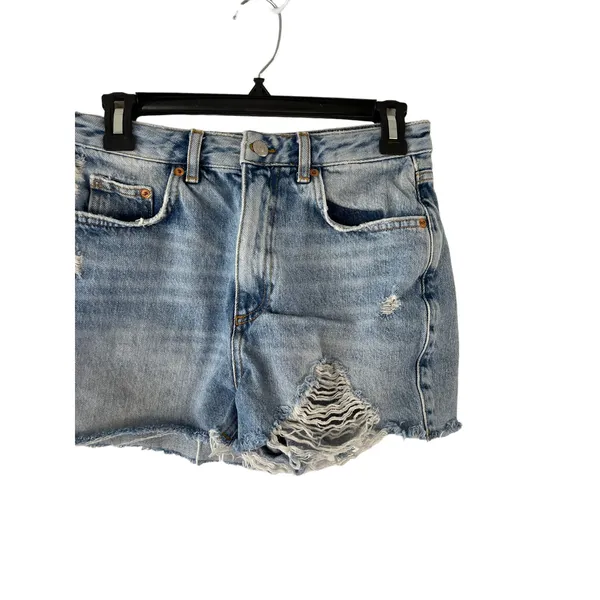 Topshop Size‎ 6 Ashley Cut Off Denim Distressed Jean Shorts - Image 2