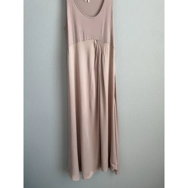 Anthropologie Gemini Mixed Media Slip Dress Mauve Pink Minimalist Romantic S - Image 6