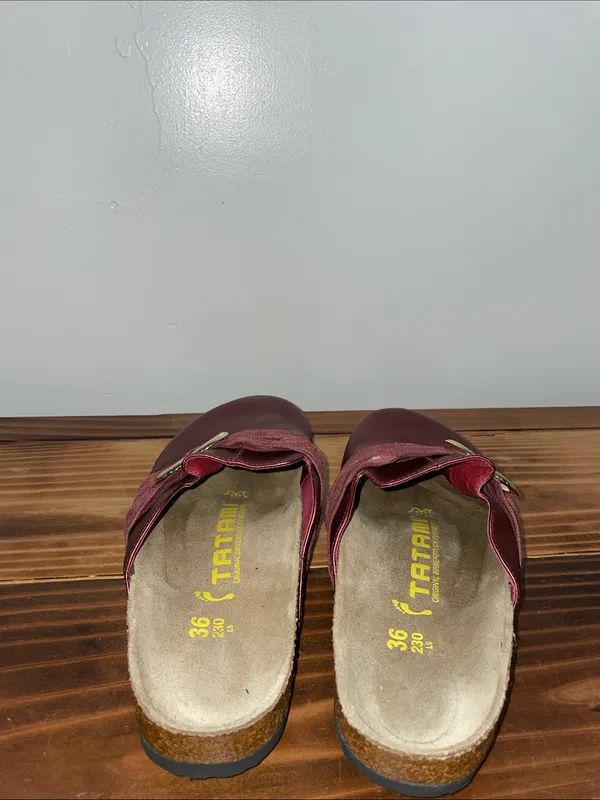 Birkenstock Tatami Tatum Burgundy Clogs Heart Buckle Slip On Women’s Sz 36 (5US) - Image 5
