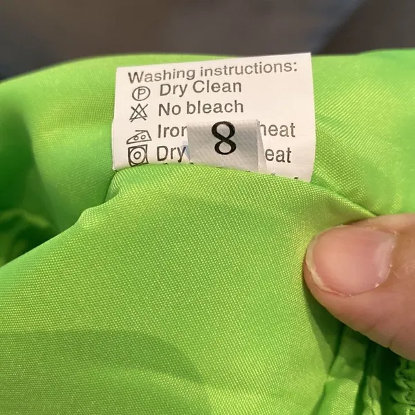 Women’s Lime Green Short Chiffon Prom Party Homecoming Dress Size 8 NWT - Image 7