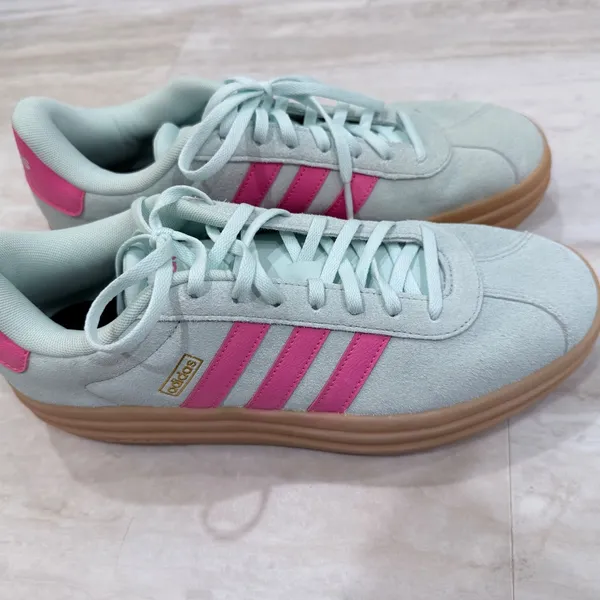 Adidas VL Court 3.0 Platform Sneakers Almost Blue Pink Gum ID6281 Womens 11 - Image 4