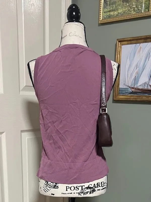 Ann Taylor Purple Top SZ Medium Y2K Whimsy Minimalist Chic - Image 2