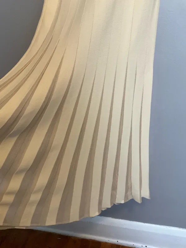 ZARA Ribbed Dress Knit Midi Cream fit and flare L - Image 8