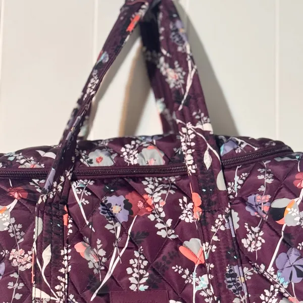 Vera Bradley Ultralight Active Duffel Bag Pressed Flowers Purple Travel Gym - Image 5