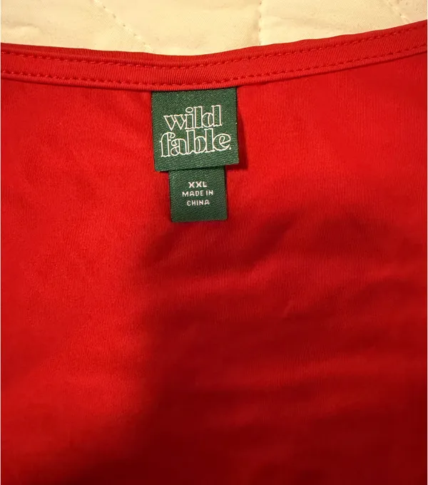 Wild fable satin red lace tank top - Image 3