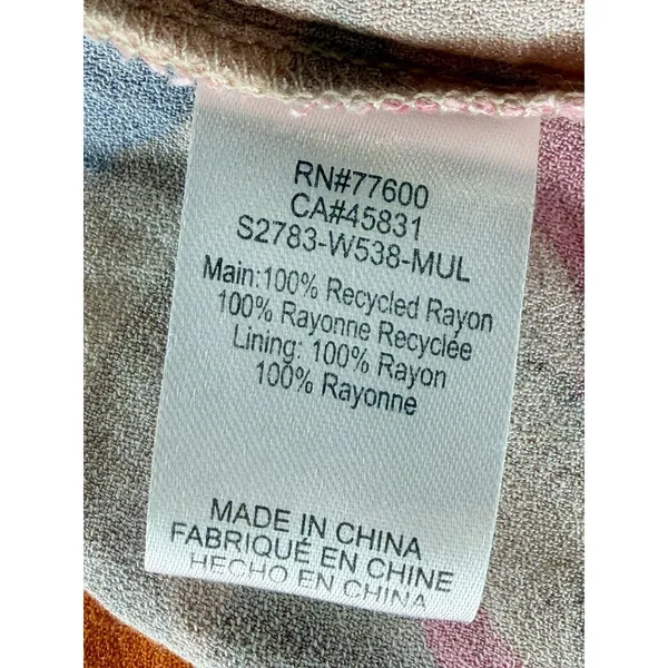 Saltwater Luxe Summer Mini Dress Multicolor Key Hole Tie Front Size L Large EUC! - Image 5