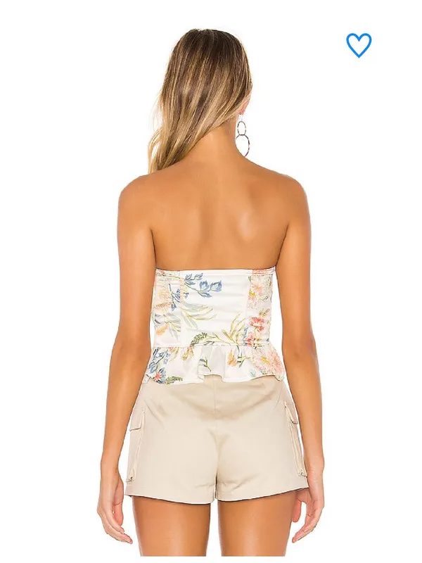 Lolita Bustier Peplum Top in White Floral SUPERDOWN S - Image 2