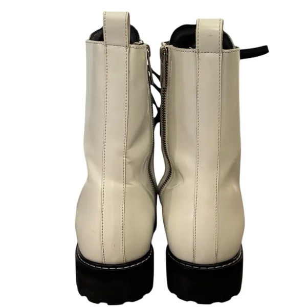 Thursday Boot Company Leather Combat Boots in Ecru‎ White Sz 10 Chunky Lug Sole - Image 3