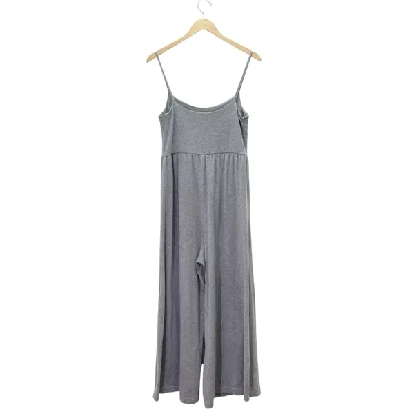 Quince Gray Tencel Jersey Wide Leg Jumpsuit Cami One Piece Sz Large Soft Stretch - Image 3