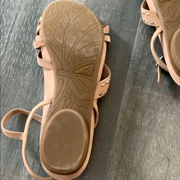 Abeo tan embellished comfort sandals size 9 - Image 4