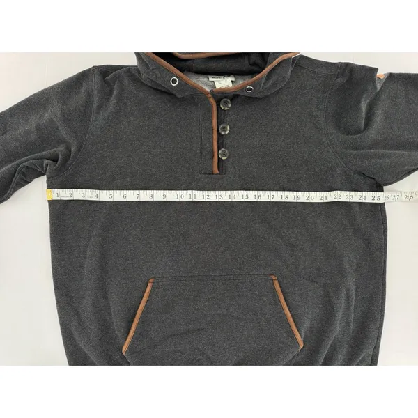 Ariat Real Elevated Hoodie Women’s Sz XL Fleece Leather Trim Henley Sweatshirt - Image 8