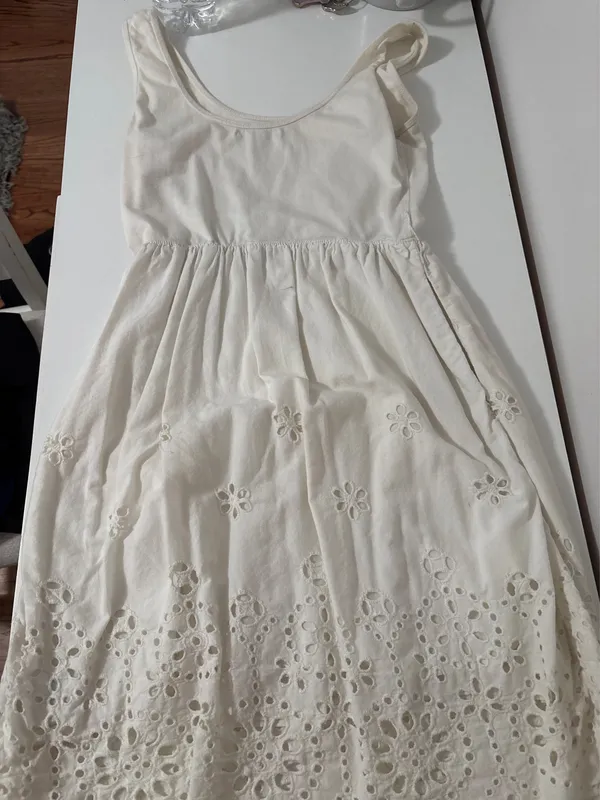 White Eyelet Charlotte Russe Mini Dress - Image 3