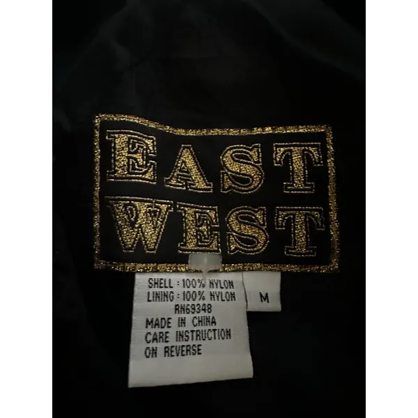 East West 80's Black & Gold Glitter Star Patterned Zip-Up Windbreaker Jacket - Image 14