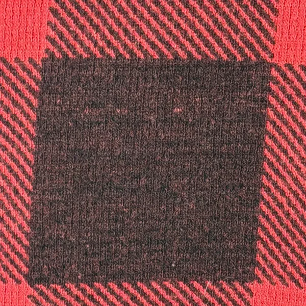 PINK Victoria's Secret Sleep Set Waffle Knit Women M Red Black Buffalo Plaid - Image 15