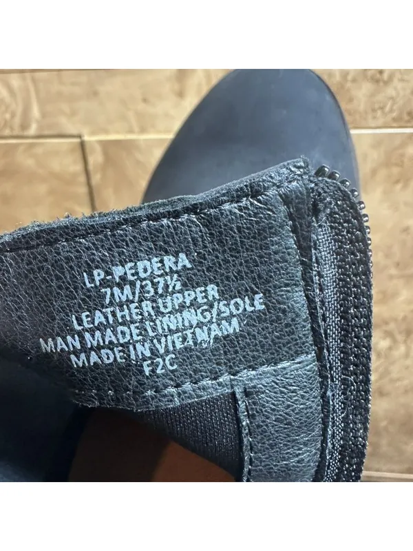 Lucky Brand Pedera Black Leather Ankle Boots Women's Size 7M Side Zip - Image 6