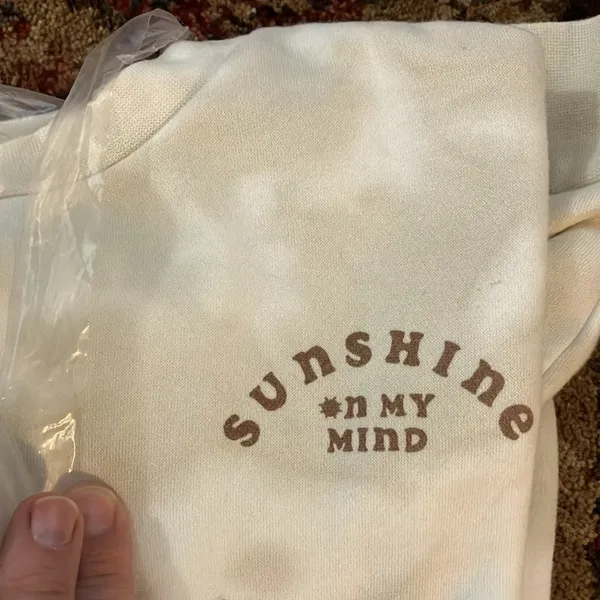 Rylee + Cru tie‎ dye crew neck sweatshirt in shell size XS sunshine on my mind - Image 4
