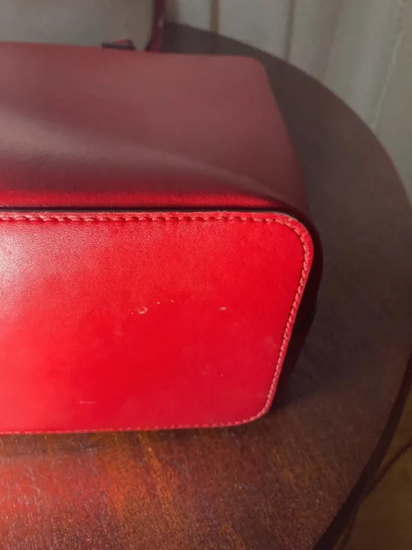 kate spade Red Smooth Leather Sawyer Street Tory Tote with Charm - Image 9