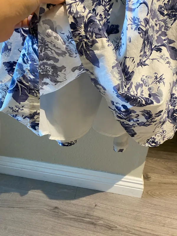 O.P.T blue and white floral mini dress, cotton, lined, size M - Image 5