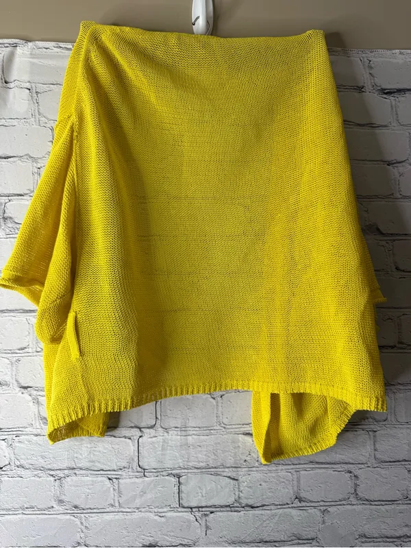 Free People Sunny Yellow Open-Front Knit Cardigan size small - Image 10