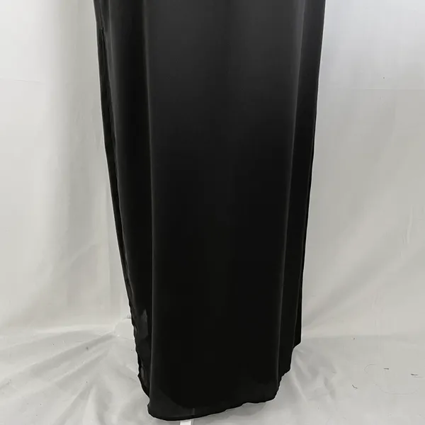 New Krisa One Sleeve Maxi One Shoulder Long Sleeve Side Slit Dress Black Size XS - Image 6