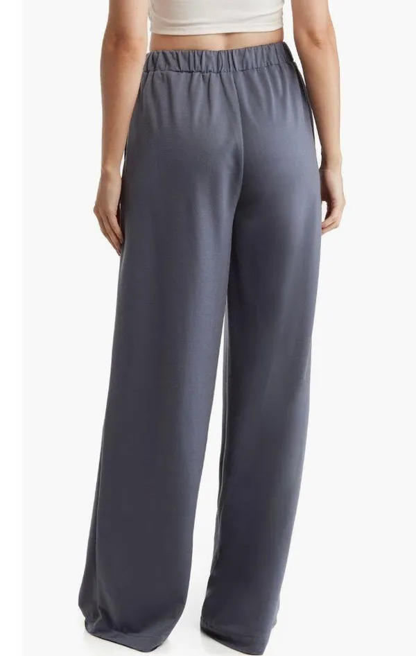 Area stars New Wide Leg Knit Pants Pull On High Rise Long Pant Grey Size Large - Image 2
