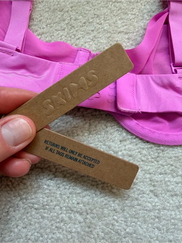 SKIMS No Show Molded Unlined Demi Bra Pink 34B NWT‎ Underwire - Image 6