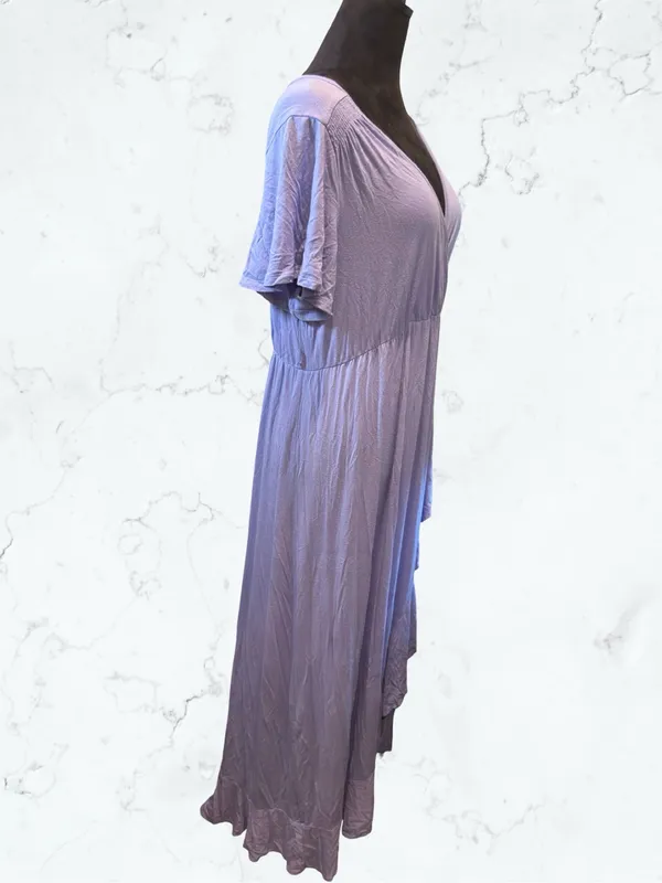 ISABEL MATERNITY Ruffle Maxi Dress Romantic Boho Nursing Friendly Lavender‎ M - Image 6