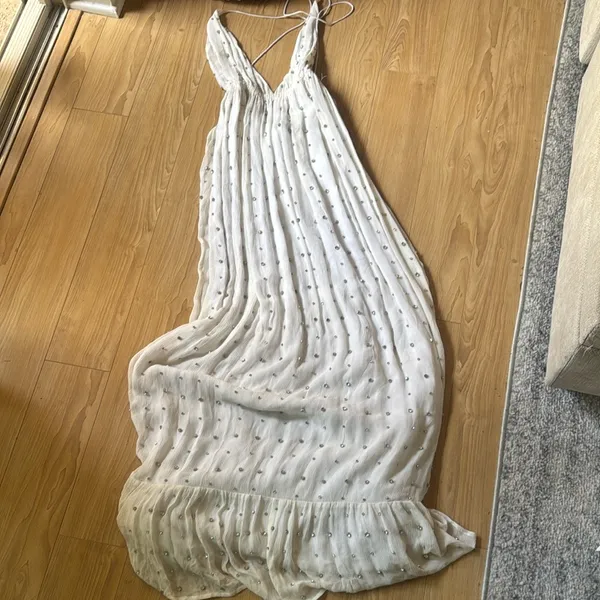 Retrofete | Zadie Embellished Silk Maxi Dress - Image 3