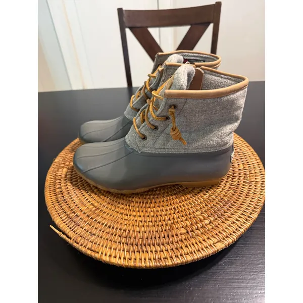Sperry‎ Saltwater Grey Wool Insulated Waterproof Duck Boots STS82475 Womens 7 - Image 3