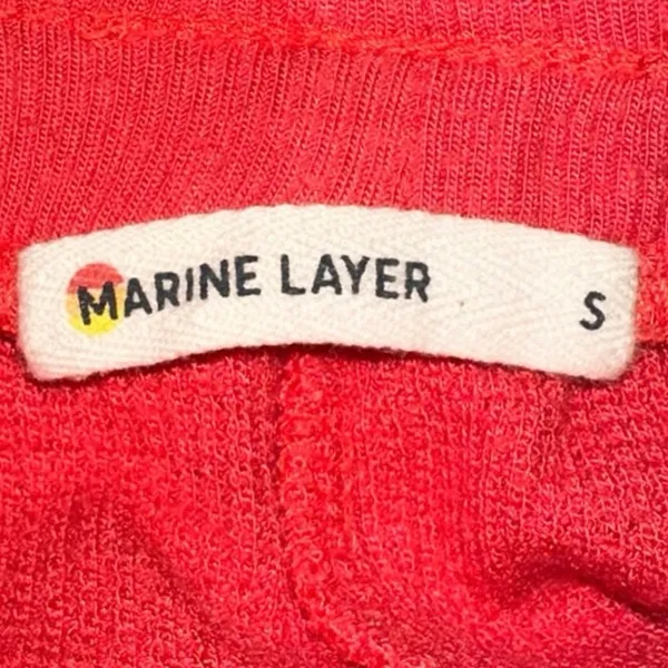 Marine Layer Lounge Pants Small Salmon Drawstring Waffle Wide‎ Leg Casual - Image 3