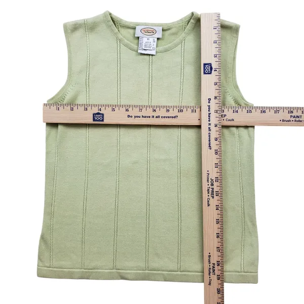 Vintage Talbots Tank Top Womens XS Green Ribbed Cable Knit - Image 5
