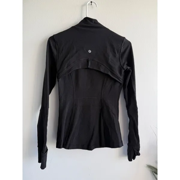 Lululemon Define Jacket Black Luon Full Zip Size 4 Activewear Thumbholes - Image 3
